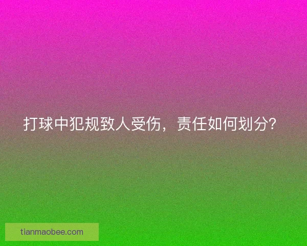 打球中犯规致人受伤，责任如何划分？