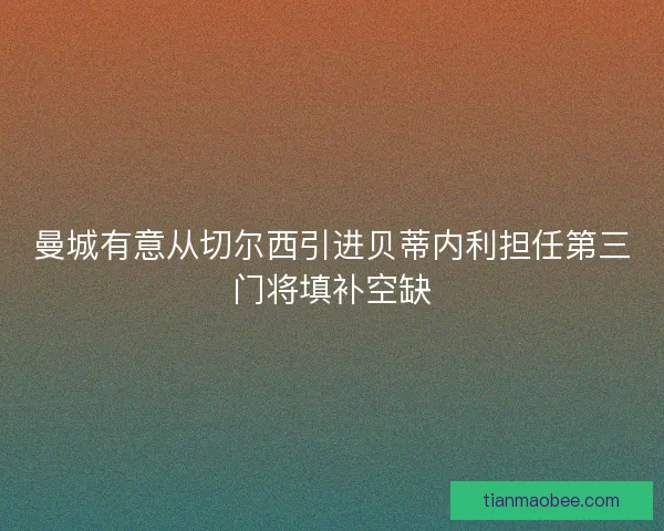 曼城有意从切尔西引进贝蒂内利担任第三门将填补空缺