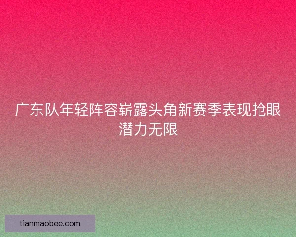 广东队年轻阵容崭露头角新赛季表现抢眼潜力无限